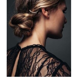 Lelet NY Swarovski Crystal Half Moon Hairpin